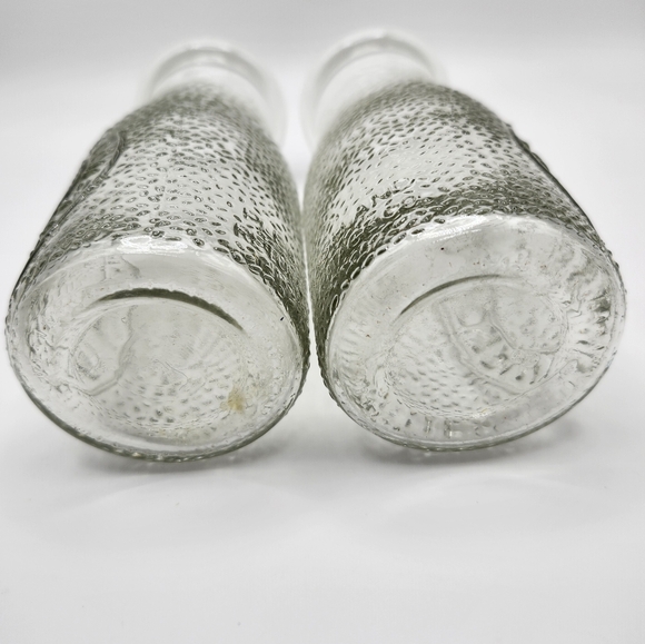 Set of two (2) Heritage Co. Vintage Milk Bottles. Roughly 5x3.5 inches.  Cute! - Picture 4 of 5